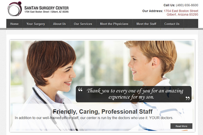 SanTan Surgery Center Website