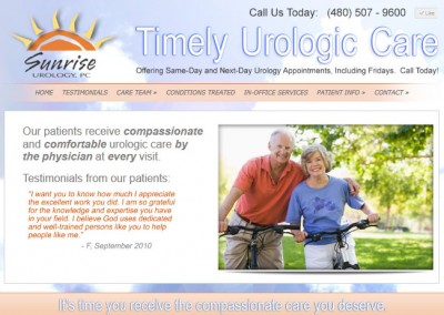 Sunrise Urology Healthcare Website